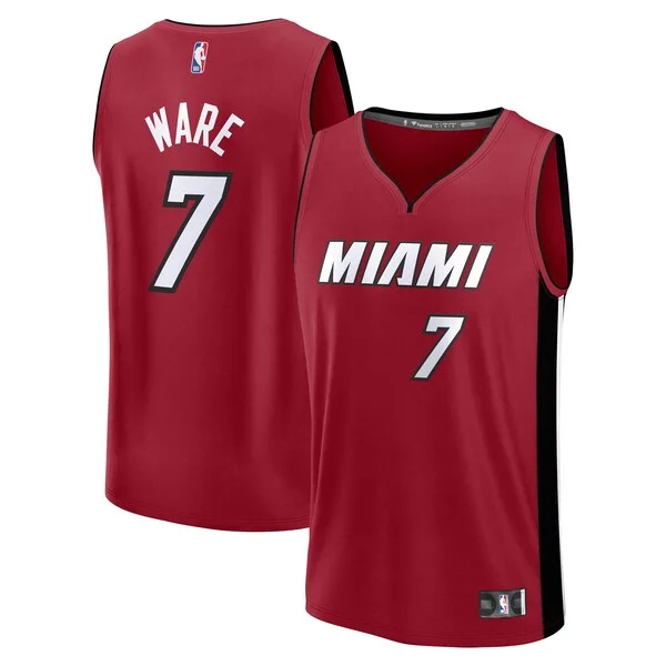 Lussuoso Versatile Delizioso Kel'el Ware Miami Heat Fast Break Player Jersey Statement Edition Red per i Fan Veri