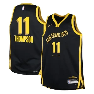 Elegante Trendy Klay Thompson Golden State Warriors Nike Youth Swingman Replica Jersey City Edition Black per i Fan Veri