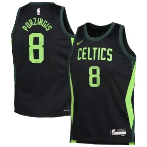 Stupendo Elegante Comodo Kristaps Porzingis Boston Celtics Nike Youth 2024/25 Swingman Player Jersey City Edition Black per i Fan Veri