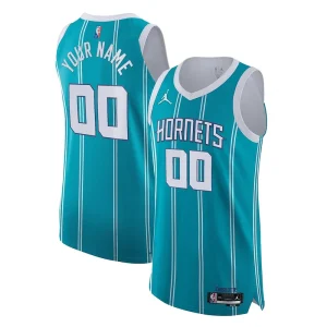 Elegante Magnifico Charlotte Hornets Nike 2021/22 Diamond Swingman Authentic Custom Jersey Icon Edition Teal per i Fan Veri