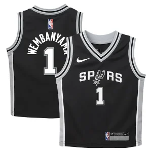 Accattivante Lussuoso Moderno Victor Wembanyama San Antonio Spurs Nike Toddler Swingman Player Jersey Icon Edition Black per i Fan Veri