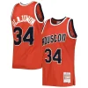 Moderno Hakeem Olajuwon Houston Rockets 1993/94 Hardwood Classics Off Court Swingman Jersey Red per i Fan Veri