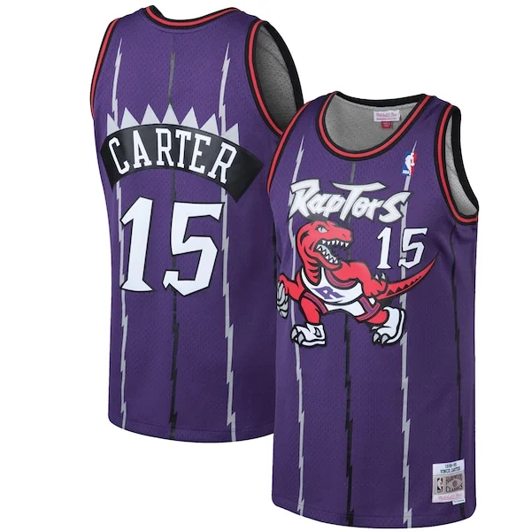 Magnifico Ottimo Moderno Vince Carter Toronto Raptors 1998/99 Hardwood Classics Swingman Jersey Purple/White per i Fan Veri