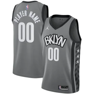 Incantevole Duraturo Eccezionale Brooklyn Nets Jordan Brand Swingman Custom Jersey Statement Edition Gray per i Fan Veri