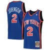 Gorgeous Resistente Larry Johnson New York Knicks 1998/99 Hardwood Classics Swingman Jersey Blue per i Fan Veri
