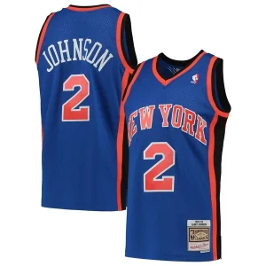 Gorgeous Resistente Larry Johnson New York Knicks 1998/99 Hardwood Classics Swingman Jersey Blue per i Fan Veri