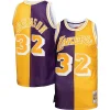 Trendy Versatile Magic Johnson Los Angeles Lakers Big & Tall Hardwood Classics 1984/85 Split Swingman Jersey Purple/Gold per i Fan Veri