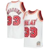 Accattivante Meraviglioso Alonzo Mourning Miami Heat Hardwood Classics Swingman Jersey White per i Fan Veri