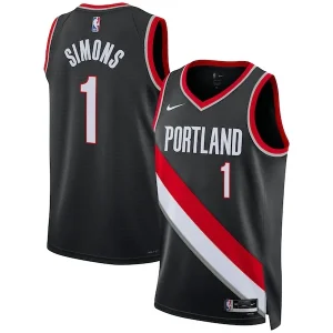 Cool Raffinato Moderno Anfernee Simons Portland Trail Blazers Nike Unisex Swingman Jersey Icon Edition Black per i Fan Veri