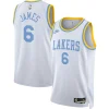 Moderno Lussuoso Comodo LeBron James Los Angeles Lakers Nike Swingman Jersey Classic Edition White per i Fan Veri