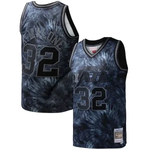 Ottimo Meraviglioso Incantevole Karl Malone Utah Jazz Hardwood Classics 1991/92 Tie Dye Swingman Jersey Black per i Fan Veri