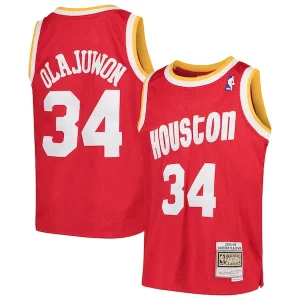 Duraturo Lussuoso Magnifico Hakeem Olajuwon Houston Rockets Youth Swingman Throwback Jersey Red per i Fan Veri