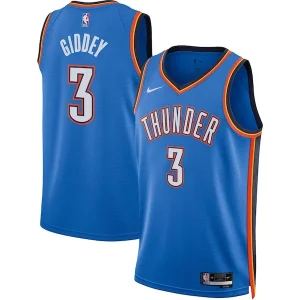 Elegante Fantastico Josh Giddey Oklahoma City Thunder Nike Unisex Swingman Jersey Icon Edition Blue per i Fan Veri