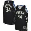 Splendido Incantevole Giannis Antetokounmpo Milwaukee Bucks Jordan Brand Youth Swingman Jersey Statement Edition Black per i Fan Veri