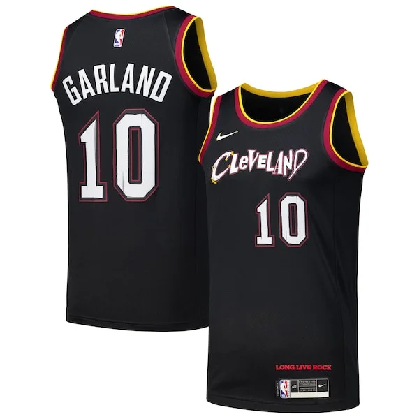 Duraturo Moderno Comodo Darius Garland Cleveland Cavaliers Nike Swingman Player Jersey City Edition Black per i Fan Veri