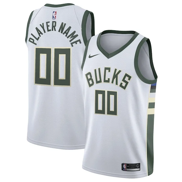 Pratico Lussuoso Magnifico Milwaukee Bucks Nike 2020/21 Swingman Custom Jersey Association Edition White per i Fan Veri