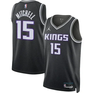 Cool Davion Mitchell Sacramento Kings Jordan Brand Unisex Swingman Jersey Statement Edition Black per i Fan Veri