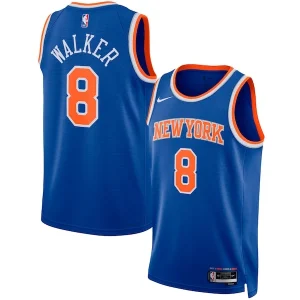 Splendido Stupendo Resistente Kemba Walker New York Knicks Nike Unisex Swingman Jersey Icon Edition Blue per i Fan Veri