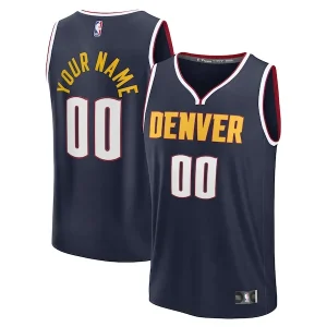 Splendido Raffinato Prestigioso Denver Nuggets Fast Break Custom Jersey Icon Edition Navy/Blue per i Fan Veri