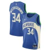 Resistente Magnifico Fantastico Giannis Antetokounmpo Milwaukee Bucks Nike Unisex 2023/24 Swingman Jersey Blue City Edition per i Fan Veri