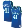 Pratico Dirk Nowitzki Dallas Mavericks 1998/99 Hardwood Classics Swingman Jersey Blue per i Fan Veri