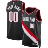 Robusto Duraturo Portland Trail Blazers Nike 2021/22 Diamond Swingman Custom Jersey Icon Edition Black per i Fan Veri