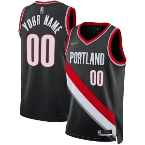 Robusto Duraturo Portland Trail Blazers Nike 2021/22 Diamond Swingman Custom Jersey Icon Edition Black per i Fan Veri