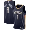 Trendy Zion Williamson New Orleans Pelicans Nike Unisex Swingman Jersey Icon Edition Navy/White per i Fan Veri