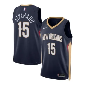 Bellissimo Pratico Jose Alvarado New Orleans Pelicans Nike Unisex Swingman Jersey Icon Edition Navy per i Fan Veri