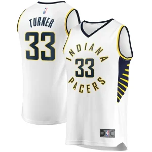 Accattivante Fantastico Myles Turner Indiana Pacers Fast Break Replica Player Jersey White Association Edition per i Fan Veri