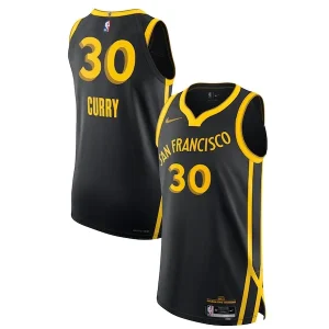Elegante Nike Stephen Curry Golden State Warriors Authentic Jersey City Edition Black per i Fan Veri