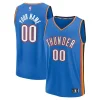 Splendido Oklahoma City Thunder Fast Break Custom Replica Jersey Icon Edition Blue per i Fan Veri