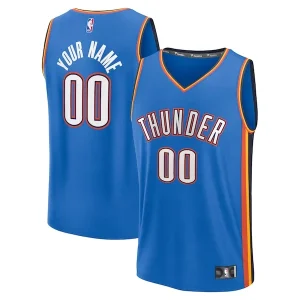 Splendido Oklahoma City Thunder Fast Break Custom Replica Jersey Icon Edition Blue  per i Fan Veri