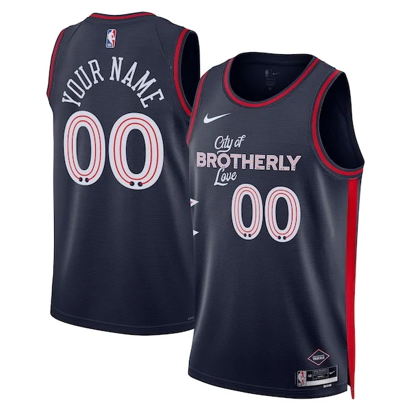 Incantevole Stupendo Philadelphia 76ers Nike Unisex 2023/24 Custom Swingman Jersey Navy City Edition per i Fan Veri