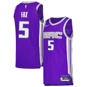 Fascinante Elegante De'Aaron Fox Sacramento Kings Nike Authentic Player Jersey Icon Edition Purple per i Fan Veri