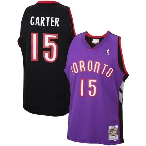 Moderno Vince Carter Toronto Raptors 1999/00 Hardwood Classics Swingman Jersey Purple/White per i Fan Veri