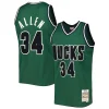 Pratico Ray Allen Milwaukee Bucks 2000/01 Hardwood Classics Off Court Swingman Jersey Hunter Green per i Fan Veri