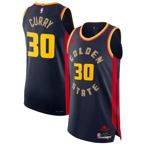 Moderno Elegante Prestigioso Stephen Curry Golden State Warriors Nike 2024/25 Authentic Player Jersey City Edition Navy per i Fan Veri