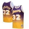 Splendido Incantevole Magic Johnson Los Angeles Lakers 1984/85 Hardwood Classics Fadeaway Swingman Player Jersey Gold/Purple per i Fan Veri