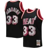 Comodo Robusto Classico Alonzo Mourning Miami Heat 1996/97 Hardwood Classics NBA 75th Anniversary Diamond Swingman Jersey Black per i Fan Veri