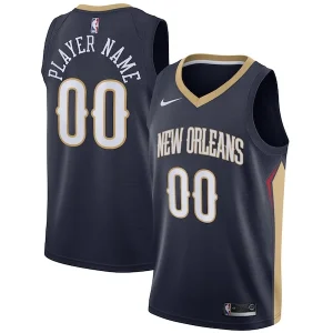 Raffinato Versatile New Orleans Pelicans Nike Swingman Custom Jersey Navy Icon Edition per i Fan Veri
