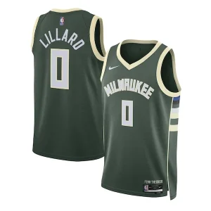 Classico Damian Lillard Milwaukee Bucks Nike Unisex Swingman Jersey Icon Edition Hunter Green per i Fan Veri