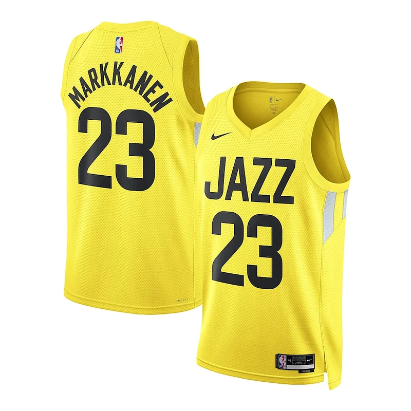 Splendido Magnifico Sofisticato Lauri Markkanen Utah Jazz Nike Unisex Swingman Jersey Association Edition Gold per i Fan Veri