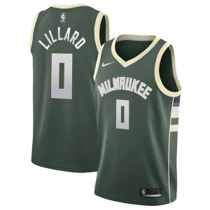 Meraviglioso Damian Lillard Milwaukee Bucks Nike Unisex Swingman Player Jersey Icon Edition Hunter Green per i Fan Veri
