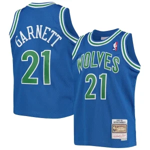 Comodo Kevin Garnett Minnesota Timberwolves Youth 1995 96 Hardwood Classics Swingman Jersey Blue per i Fan Veri