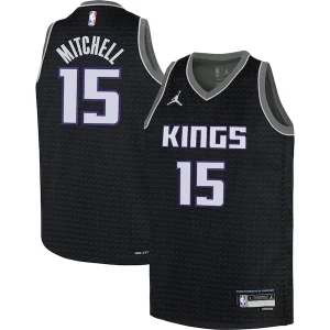 Elegante Sofisticato Davion Mitchell Sacramento Kings Jordan Brand Youth Swingman Jersey Statement Edition Black per i Fan Veri