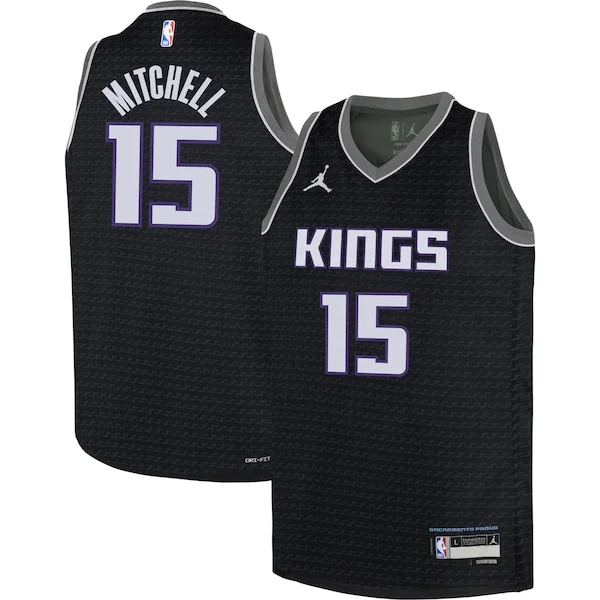 Elegante Sofisticato Davion Mitchell Sacramento Kings Jordan Brand Youth Swingman Jersey Statement Edition Black per i Fan Veri