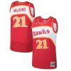 Pratico Meraviglioso Dominique Wilkins Atlanta Hawks 1986/87 Hardwood Classics Swingman Jersey Red per i Fan Veri