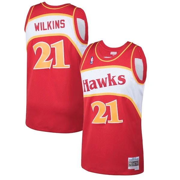 Pratico Meraviglioso Dominique Wilkins Atlanta Hawks 1986/87 Hardwood Classics Swingman Jersey Red per i Fan Veri