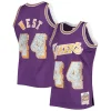 Ottimo Fascinante Jerry West Los Angeles Lakers 1971/72 Hardwood Classics NBA 75th Anniversary Diamond Swingman Jersey Purple per i Fan Veri